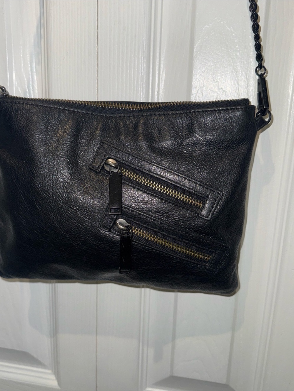 Rebecca Minkoff Black Pebbled Leather Shoulder Bag